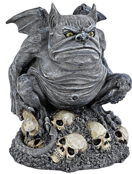 Bone Chiller the Troll Gargoyle Sculpture Skulls Gremlin chiseled statues